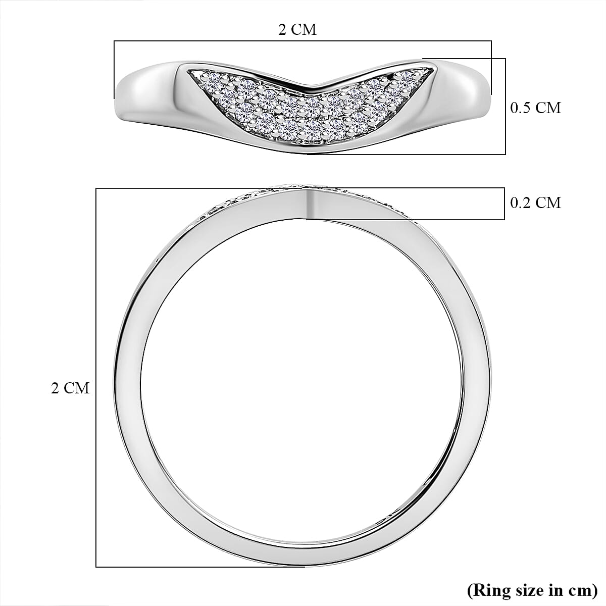 0.10 Ct SGL Certified Diamond I3 GH Wishbone Stacking Ring in 9K White Gold 7371670 11