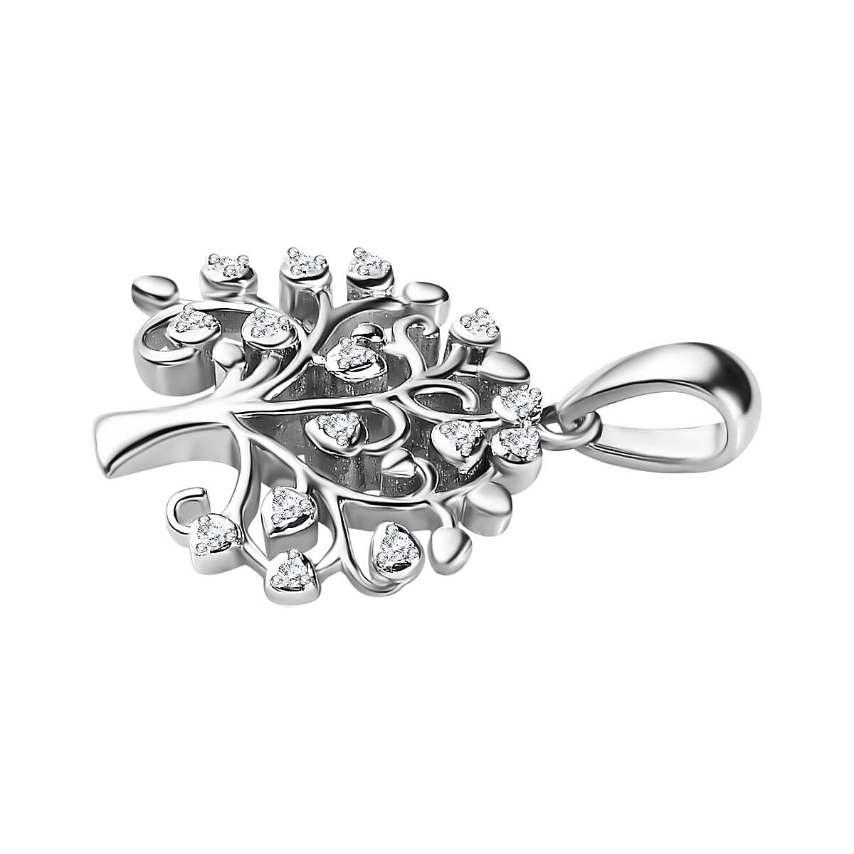 9K White Gold SGL Certified Diamond (G-H) Tree of Life Pendant 7557321 3