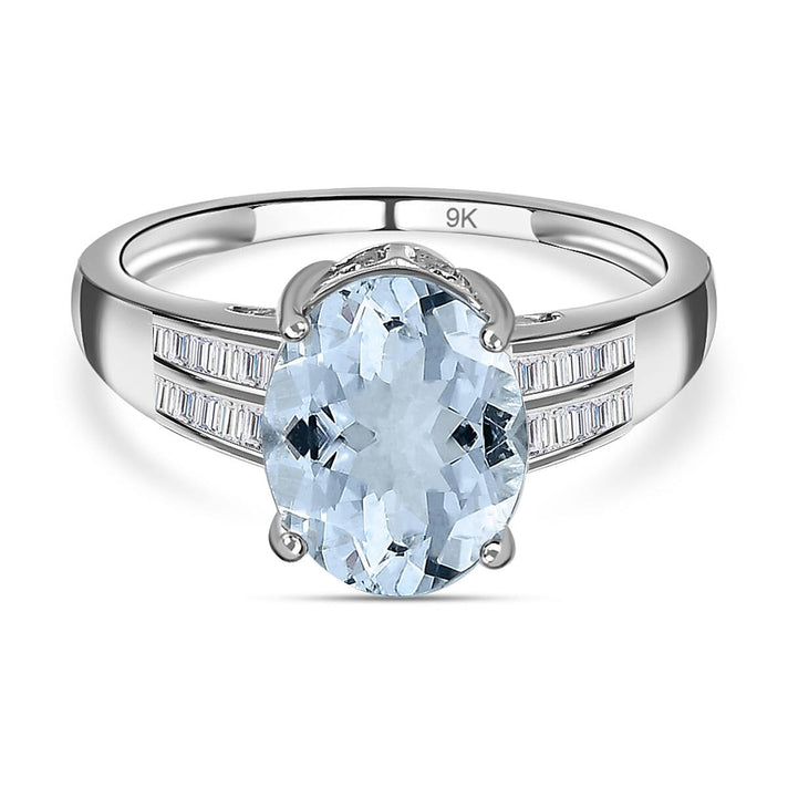 9K White Gold Santa Teresa Aquamarine and Diamond Ring 2.29 Ct. 7209540 1