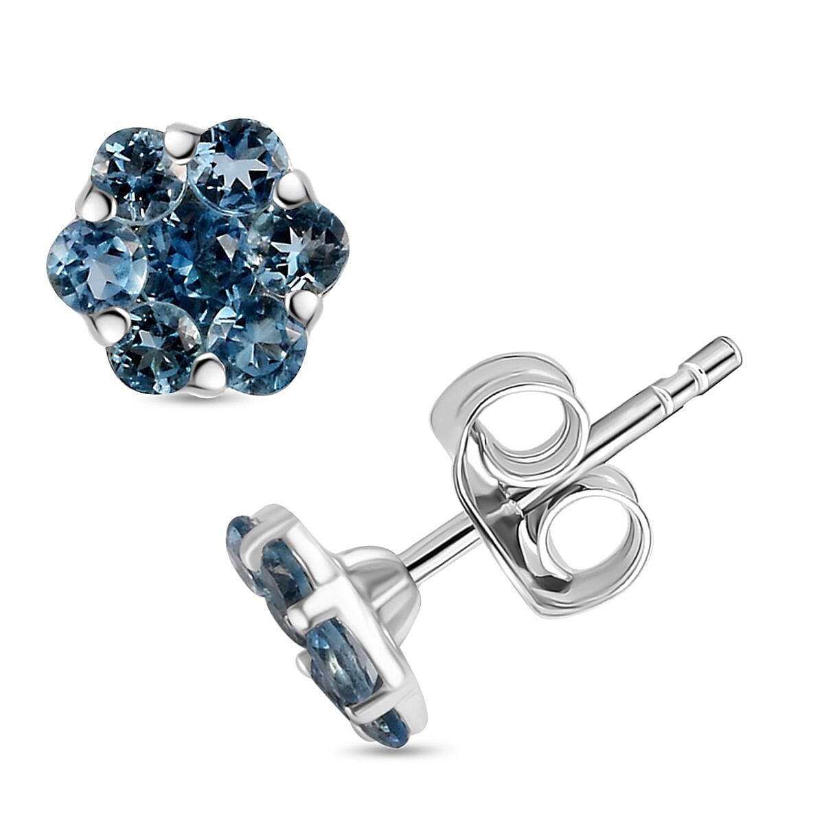 9K White Gold Santamaria Aquamarine Earrings with Push Back 3773863 0