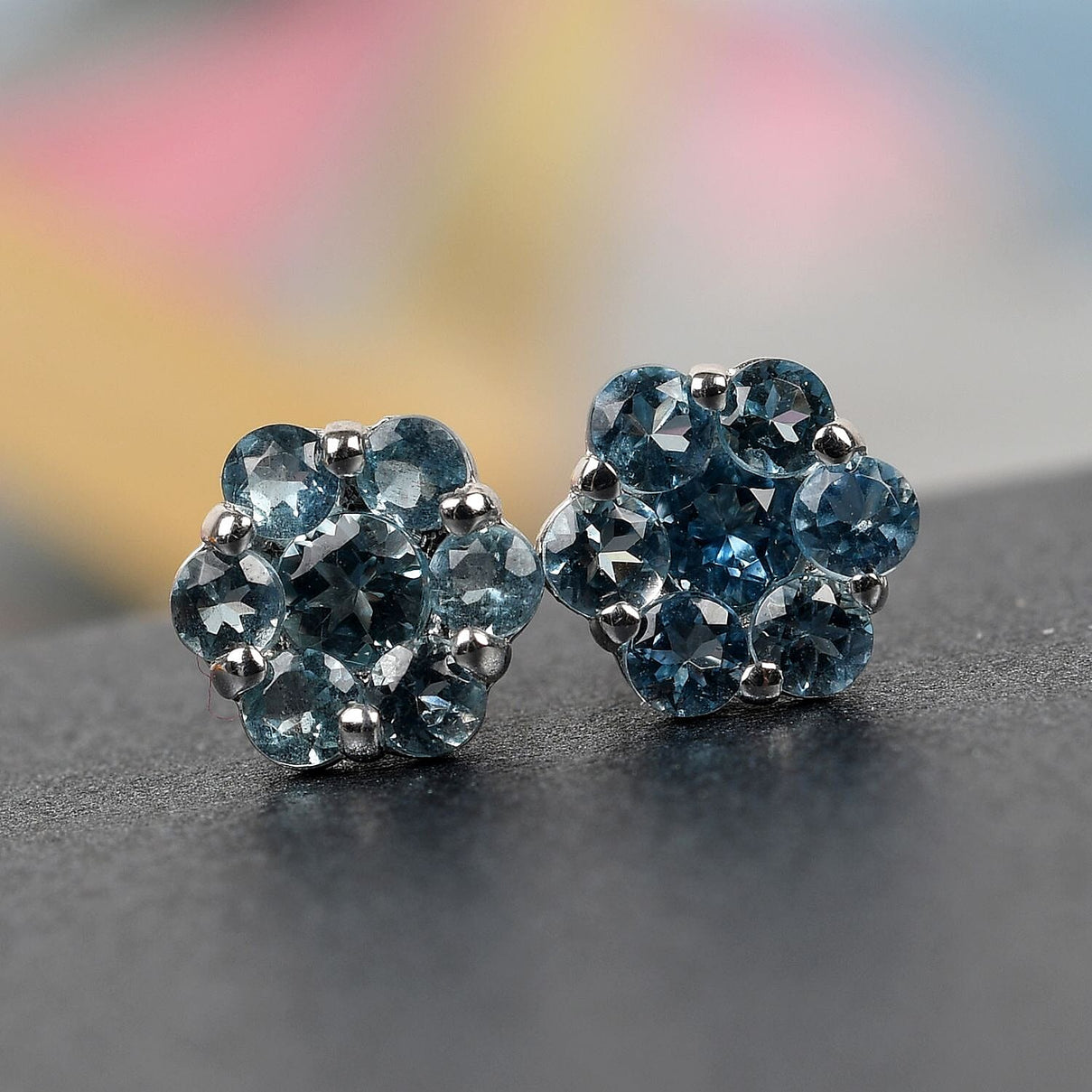 9K White Gold Santamaria Aquamarine Earrings with Push Back 3773863 2