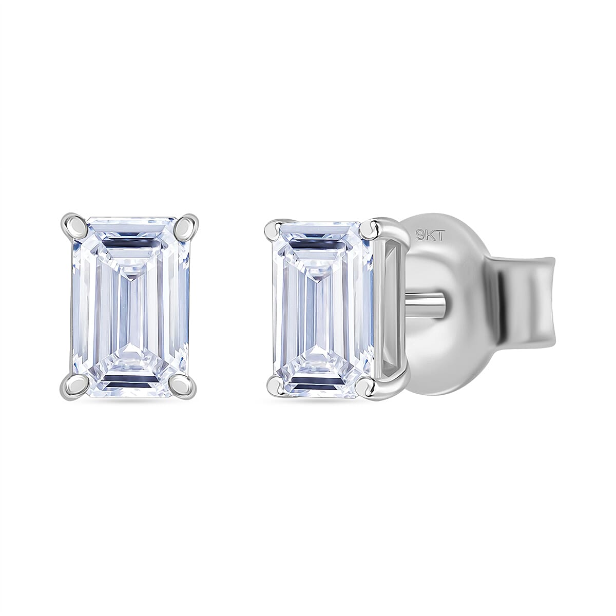 Luxuriant Diamond - 9K White Gold SGL Certified (VS-E-F) Lab Grown Diamond Earring with Push Back 1.00 Ct 7993779 0