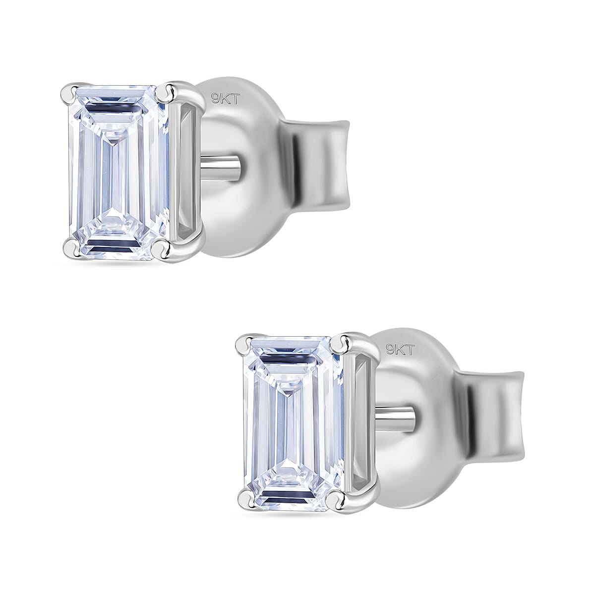 Luxuriant Diamond - 9K White Gold SGL Certified (VS-E-F) Lab Grown Diamond Earring with Push Back 1.00 Ct 7993779 2