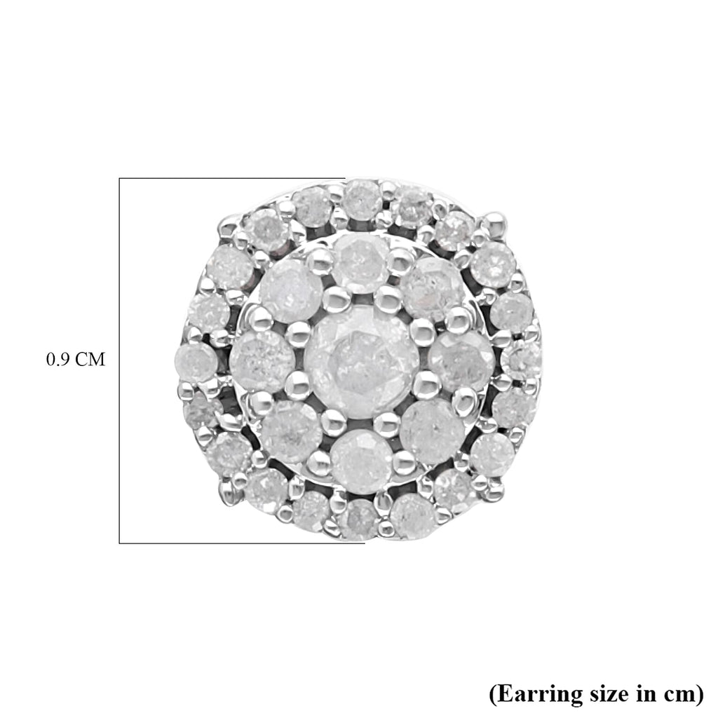 9K White Gold Diamond (G-H) Earrings 0.50 Ct.