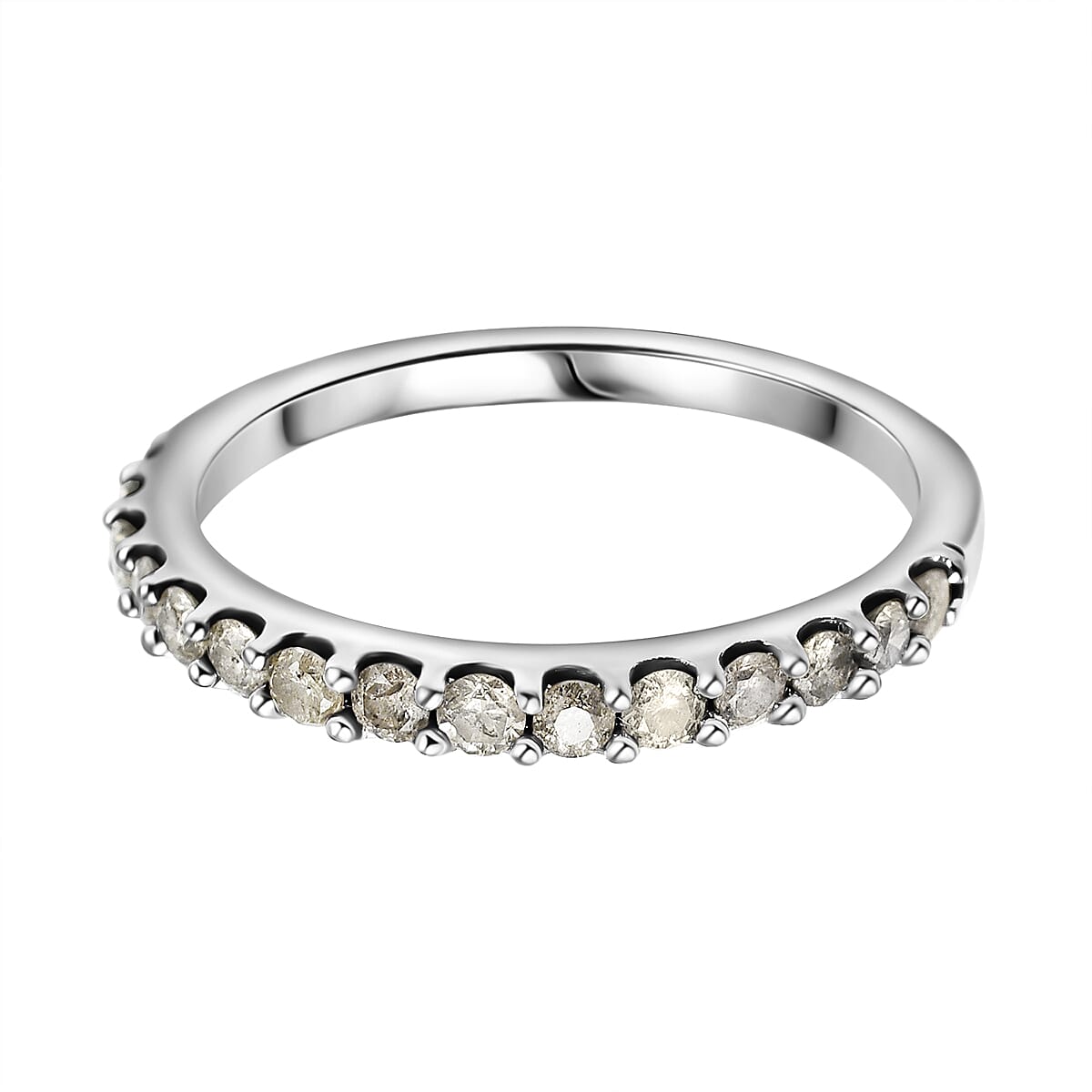 Diamond Half Eternity Band Ring in 9K White Gold White 7774064 0