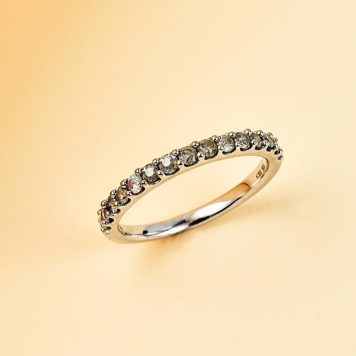 Diamond Half Eternity Band Ring in 9K White Gold White 7774064 1