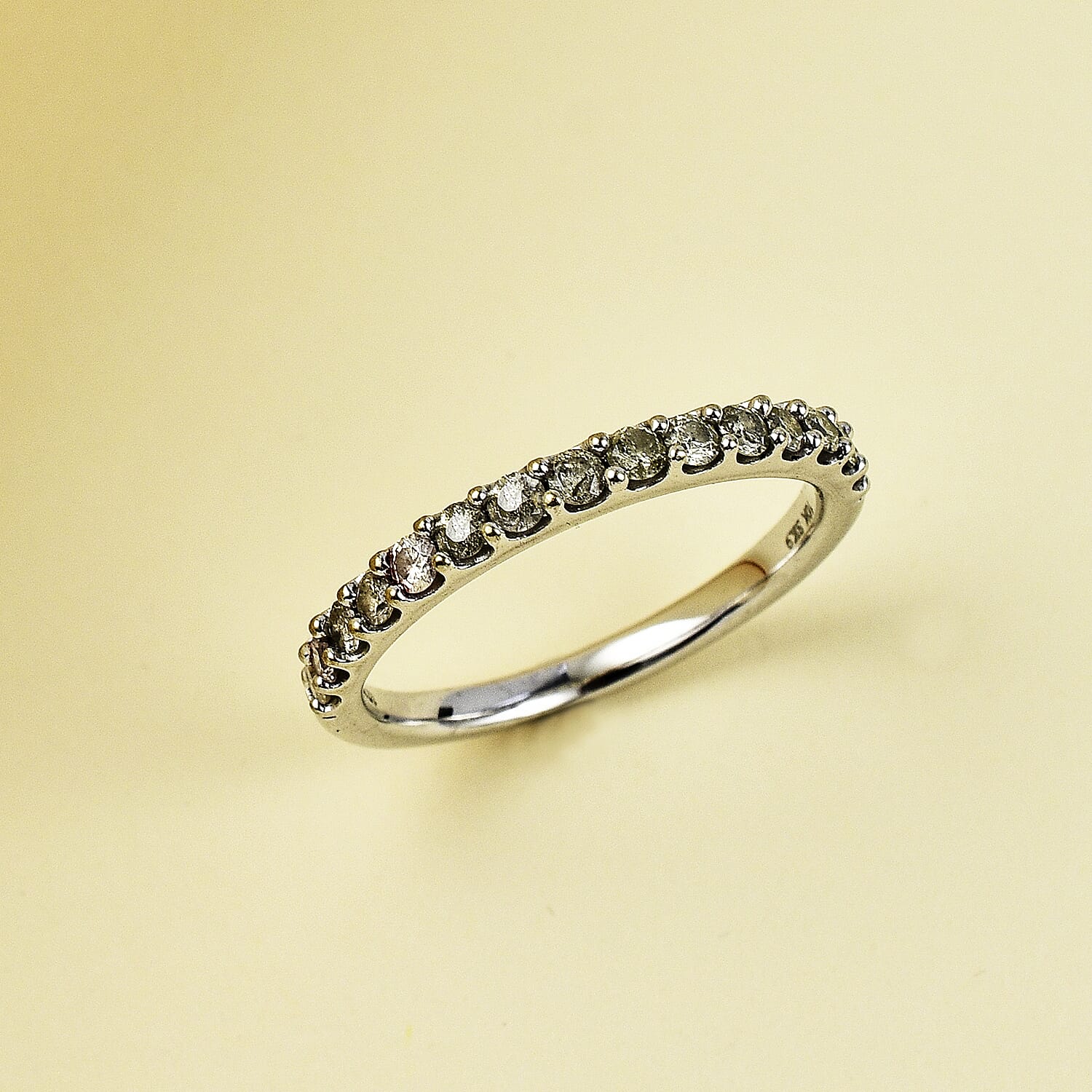 Diamond Half Eternity Band Ring in 9K White Gold White 7774064 1
