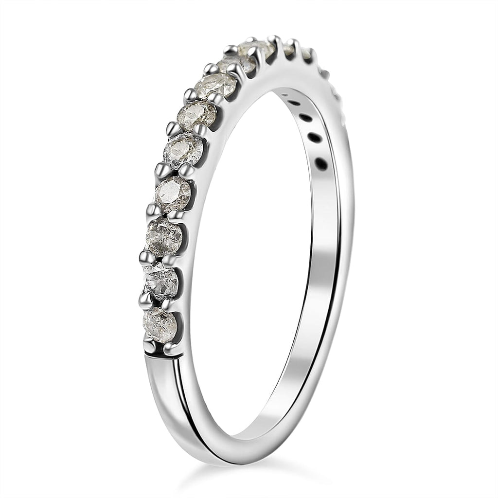 9K White Gold White Diamond (I2) Ring 0.50 Ct