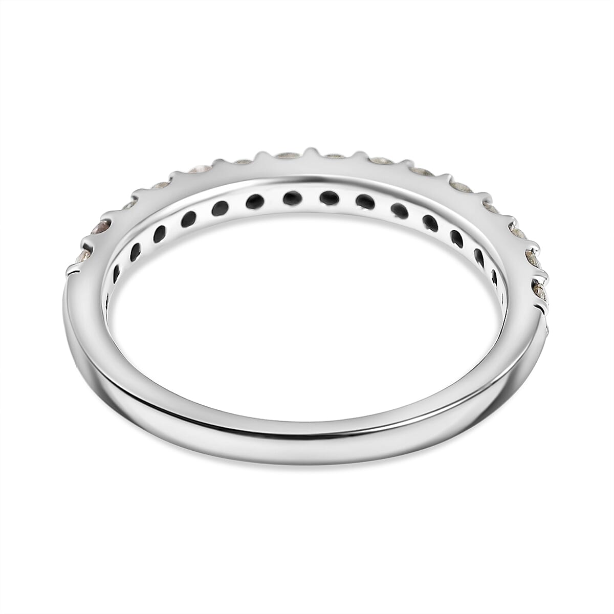 Diamond Half Eternity Band Ring in 9K White Gold White 7774064 3