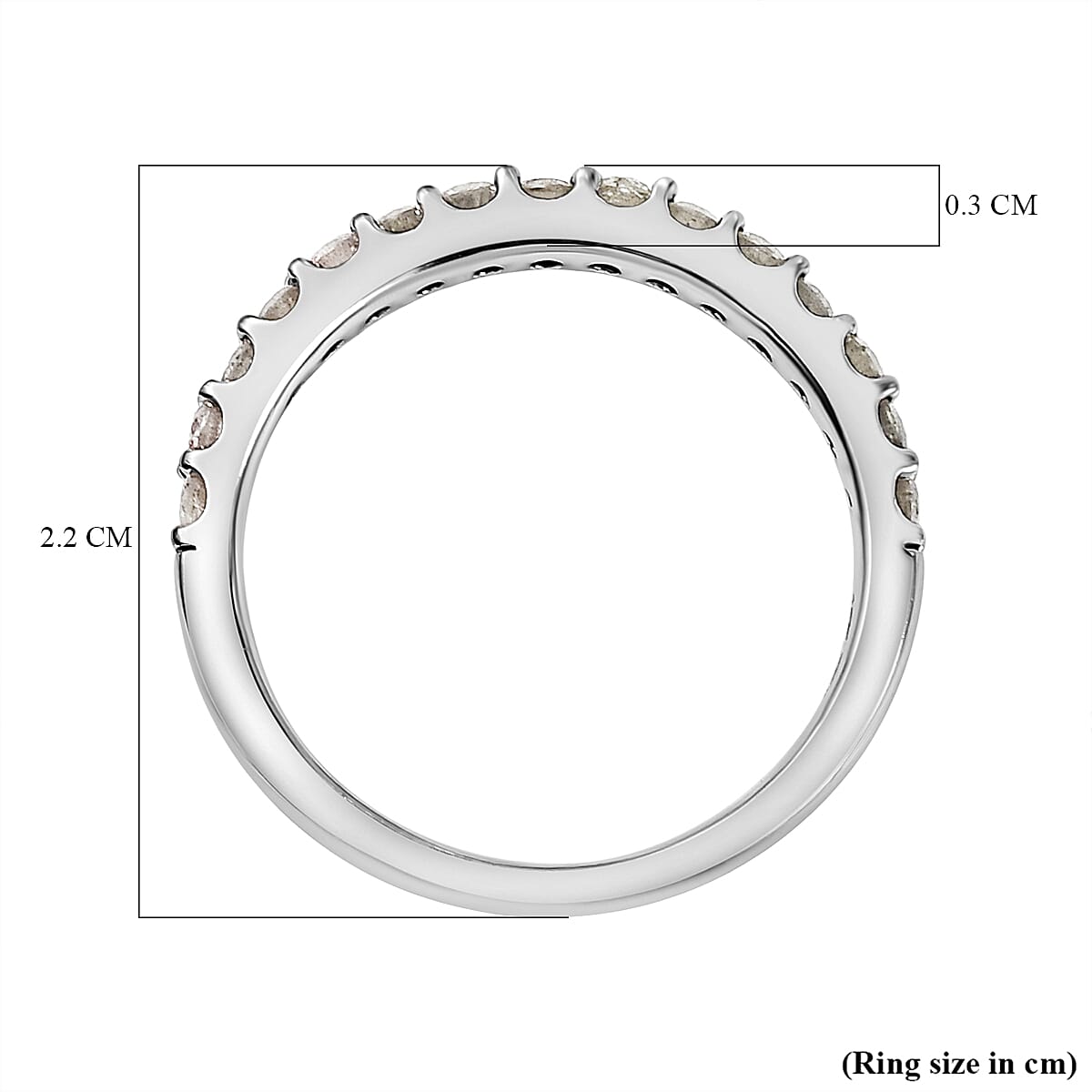 Diamond Half Eternity Band Ring in 9K White Gold White 7774064 4