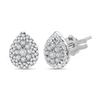 SGL Certified - 9K White Gold Diamond (G-H) Stud Earrings (with Push Back) 0.25 Ct
