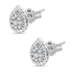 SGL Certified - 9K White Gold Diamond (G-H) Stud Earrings (with Push Back) 0.25 Ct