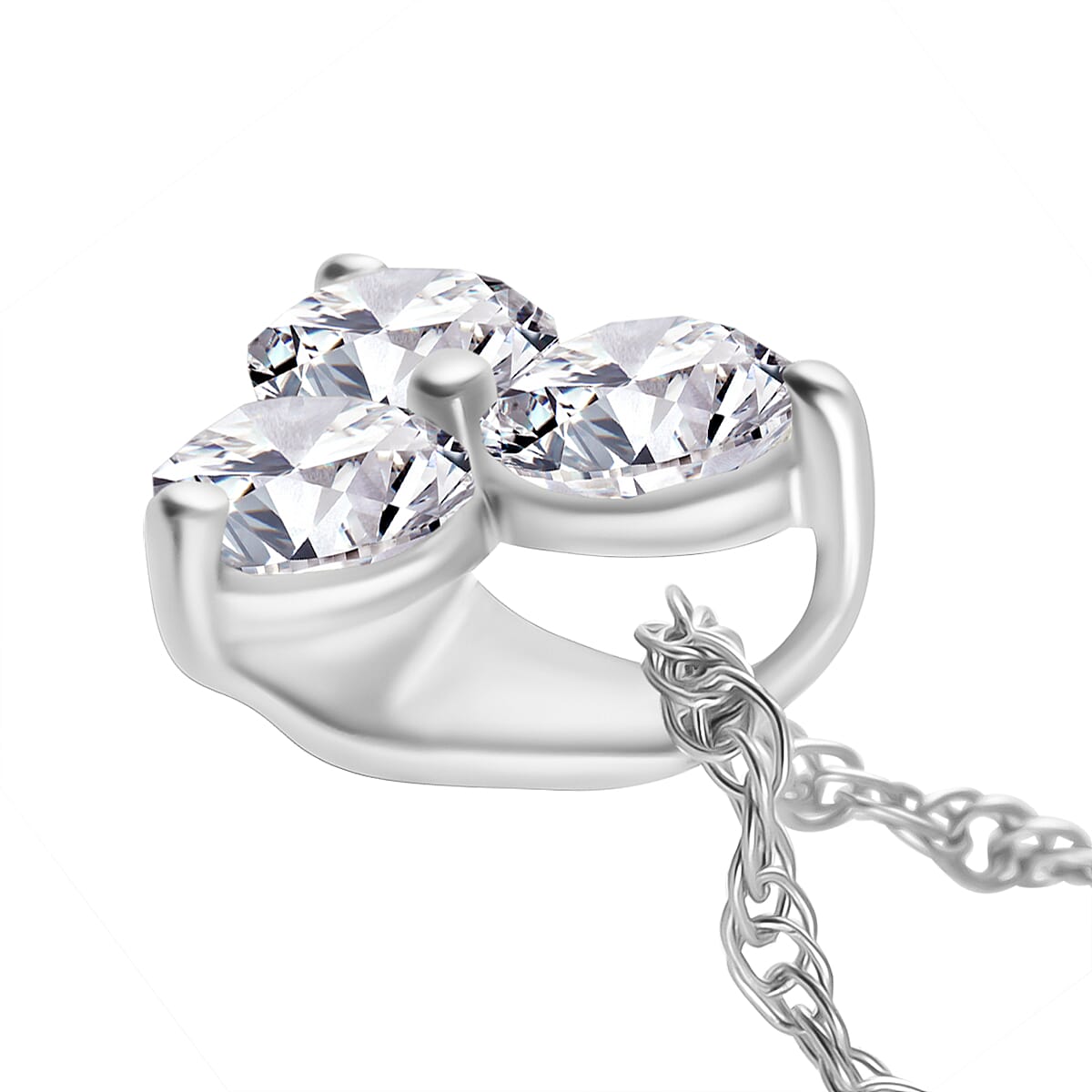 White Diamond I3-GH Pendant with Chain (Size 18) in 9K White Gold 4324365 1