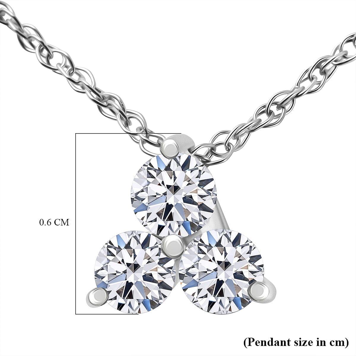 White Diamond I3-GH Pendant with Chain (Size 18) in 9K White Gold 4324365 4