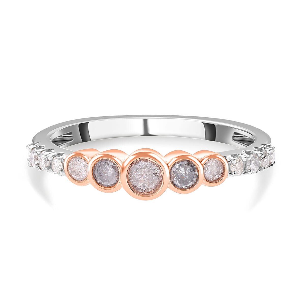 Designer Inspired - 9K Rose &amp; White Gold SGL Certified Diamond Ring 0.50 Ct. 7653693 0