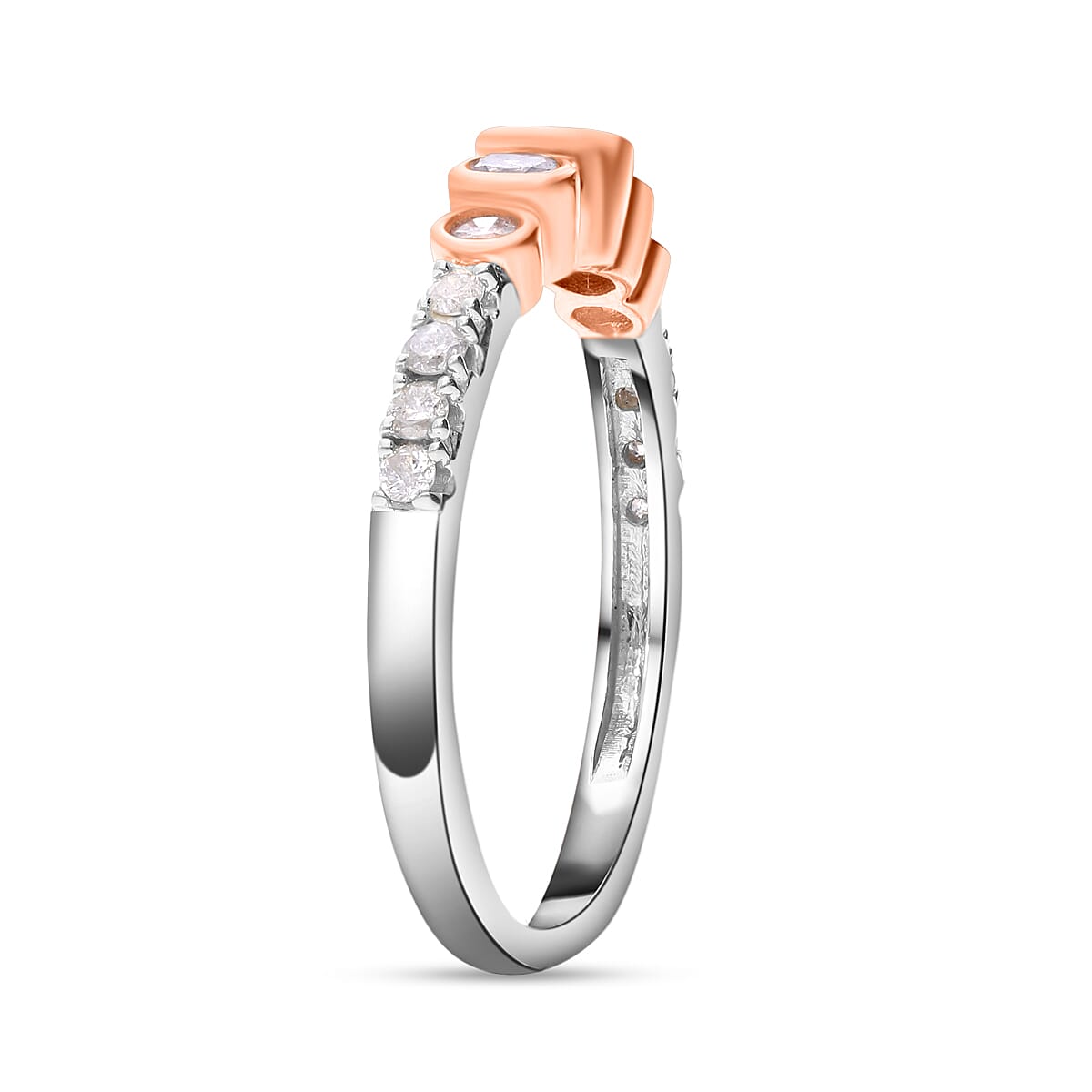 Designer Inspired - 9K Rose &amp; White Gold SGL Certified Diamond Ring 0.50 Ct. 7653693 2