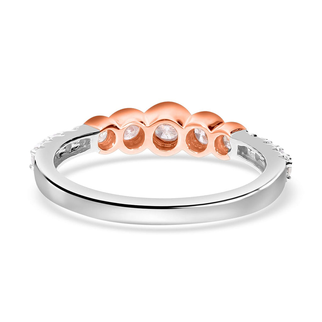Designer Inspired - 9K Rose & White Gold SGL Certified Diamond Ring 0.50 Ct.