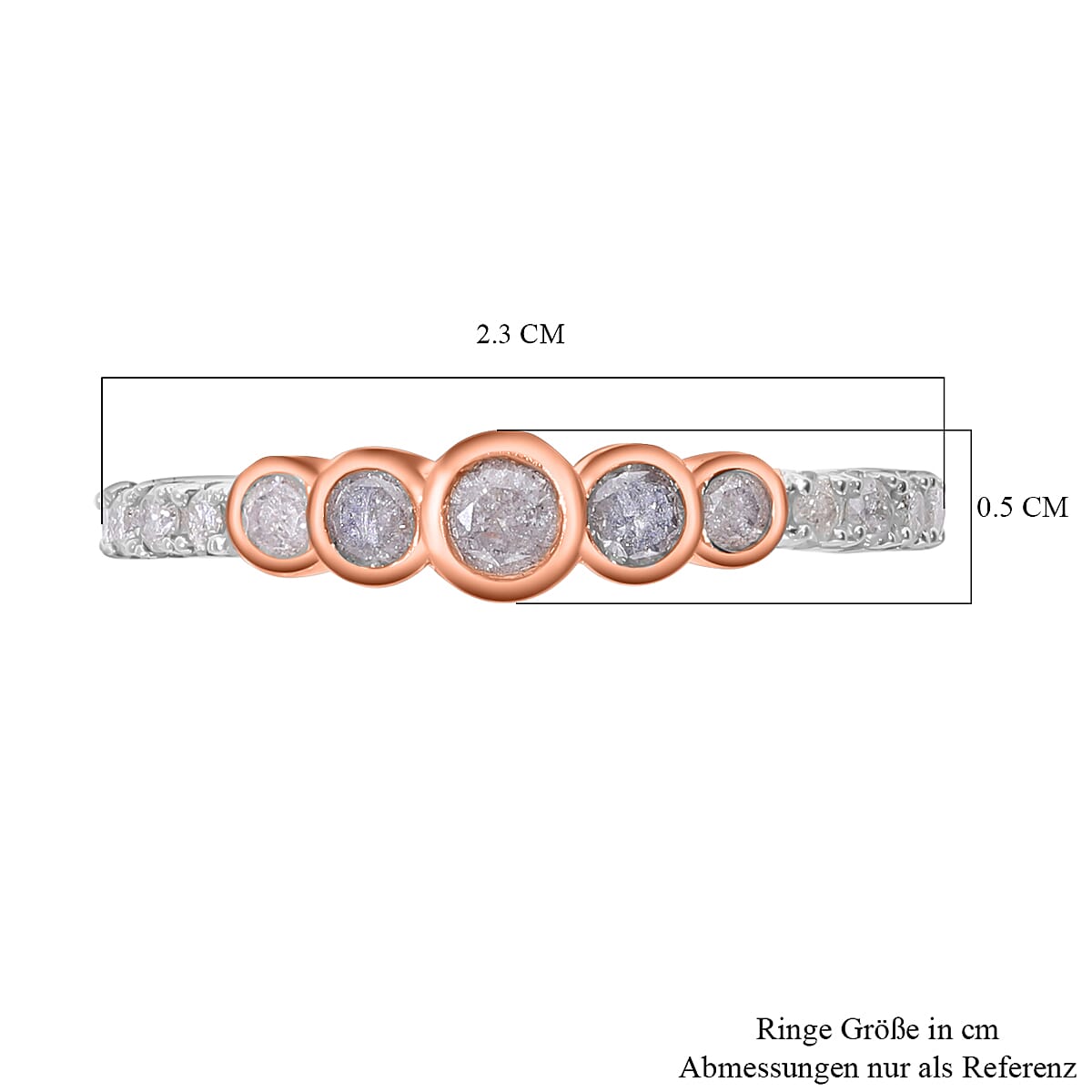 Designer Inspired - 9K Rose &amp; White Gold SGL Certified Diamond Ring 0.50 Ct. 7653693 4