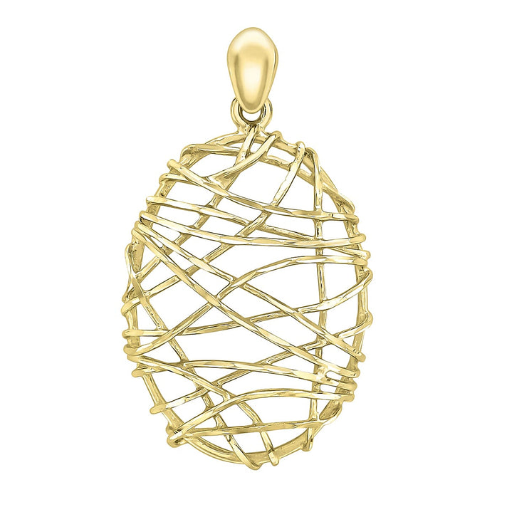 9K Yellow 16mm X 26mm Candy Cage Pendant 7188470 1