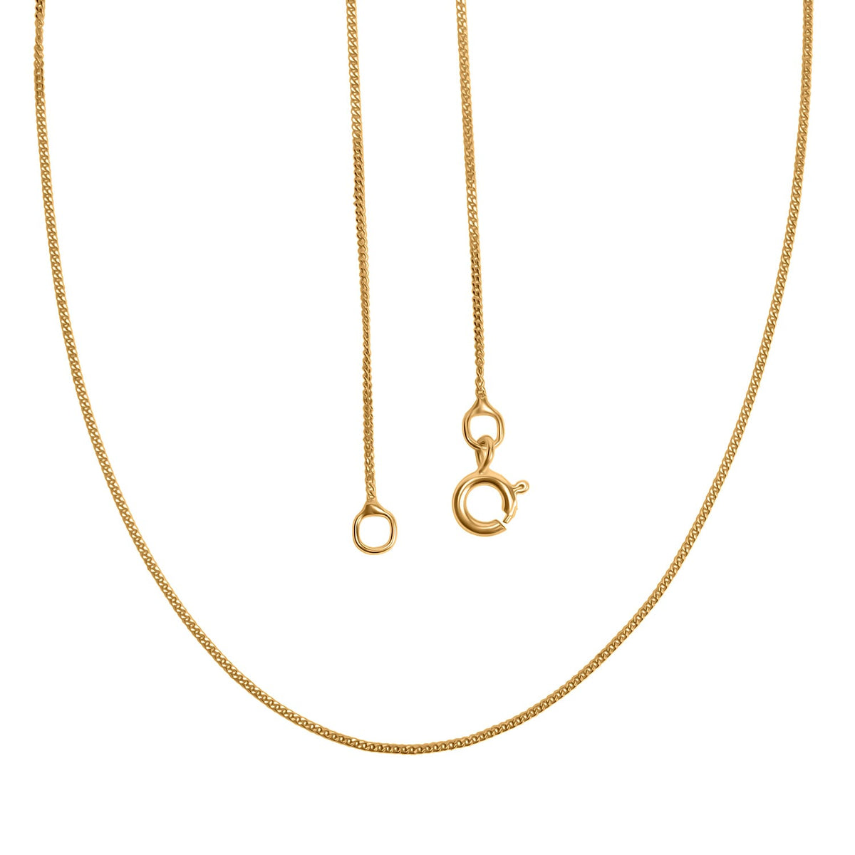 9K Yellow Gold 0.5 MM Curb Chain With Spring Ring Clasp 18 Inch Diamond Cut 7986290 3
