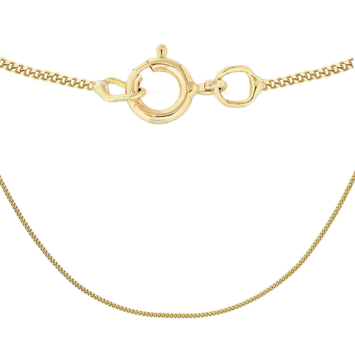 9K Yellow Gold 0.5 MM Curb Chain With Spring Ring Clasp 18 Inch Diamond Cut 7986290 6
