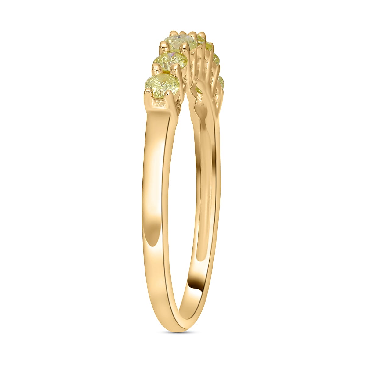 9K Yellow Gold 0.55 Ct Natural Yellow Diamond I2 Half Eternity Ring 6907867 4