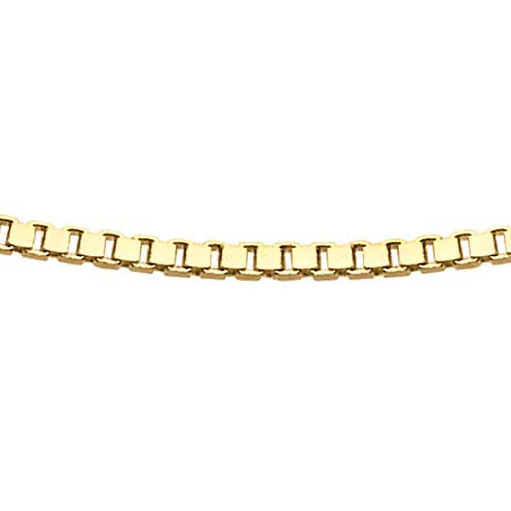 9K Yellow Gold 0.5mm Adjustable Heart Slider Box Chain 22 Inch