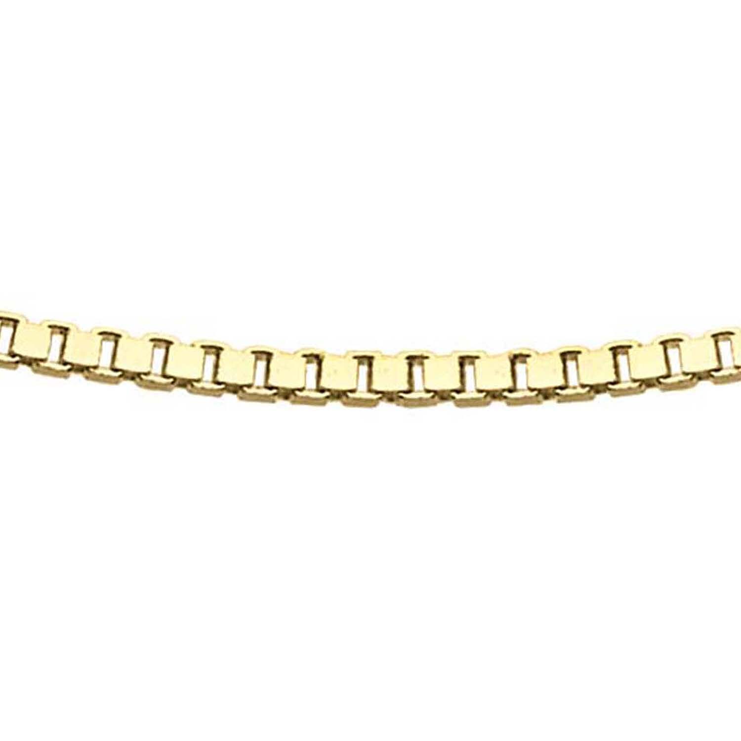 9K Yellow Gold 0.5mm Adjustable Heart Slider Box Chain 22 Inch 7192314 0