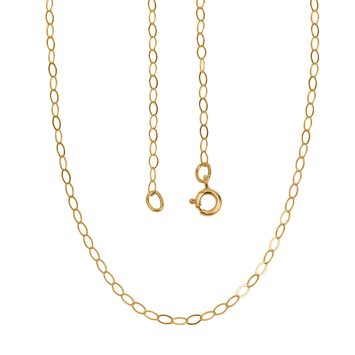 9K Yellow Gold 1.3MM Soldered Necklace with Spring Ring Clasp 18 Inch 8024959 0