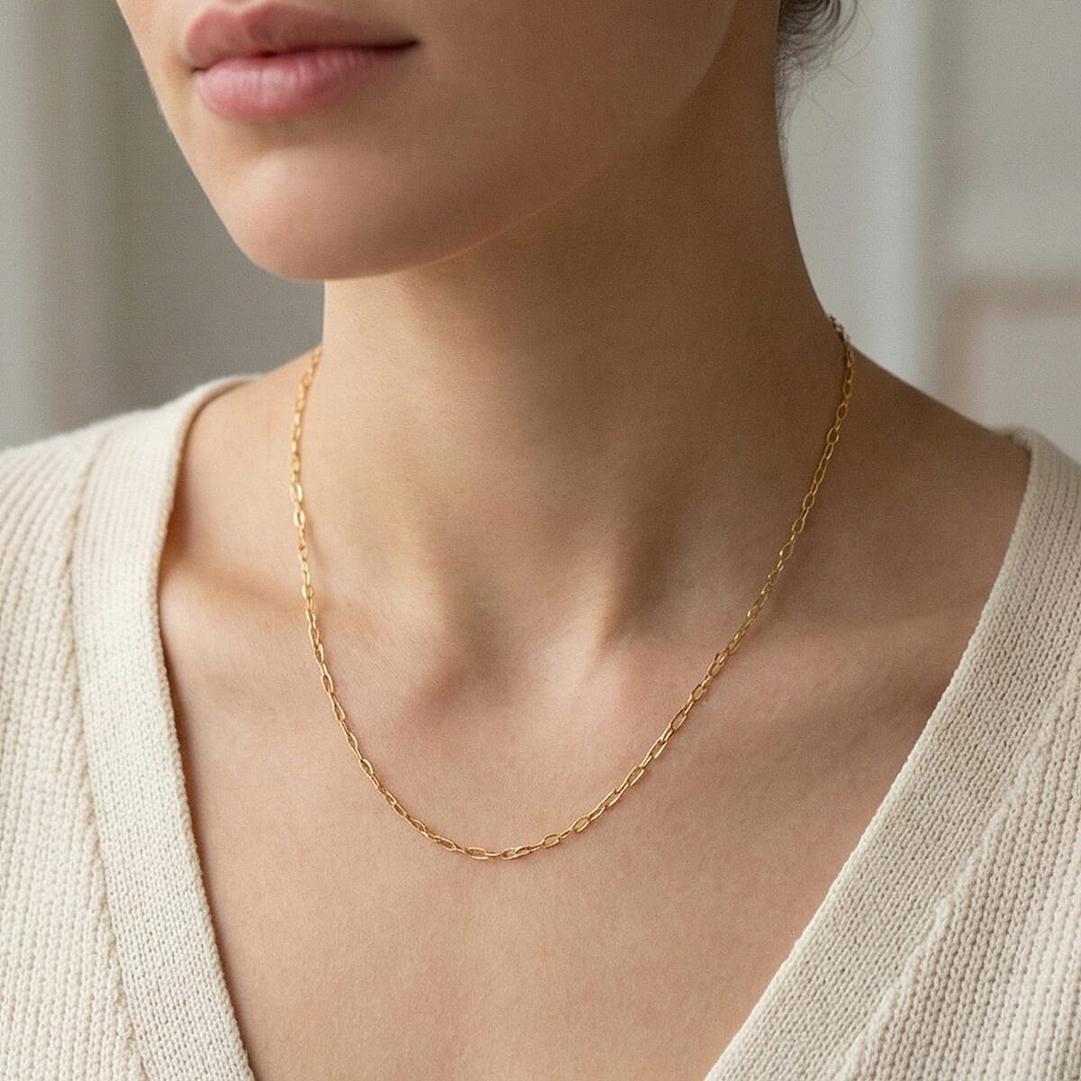 9K Yellow Gold 1.3MM Soldered Necklace with Spring Ring Clasp 18 Inch 8024959 2