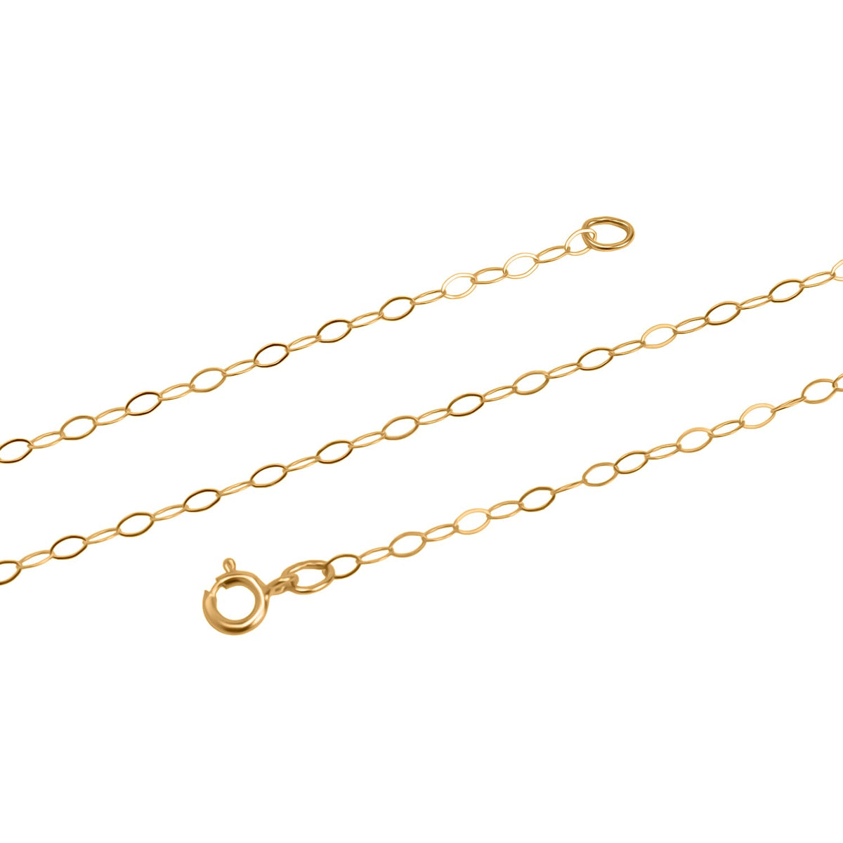 9K Yellow Gold 1.3MM Soldered Necklace with Spring Ring Clasp 18 Inch 8024959 6
