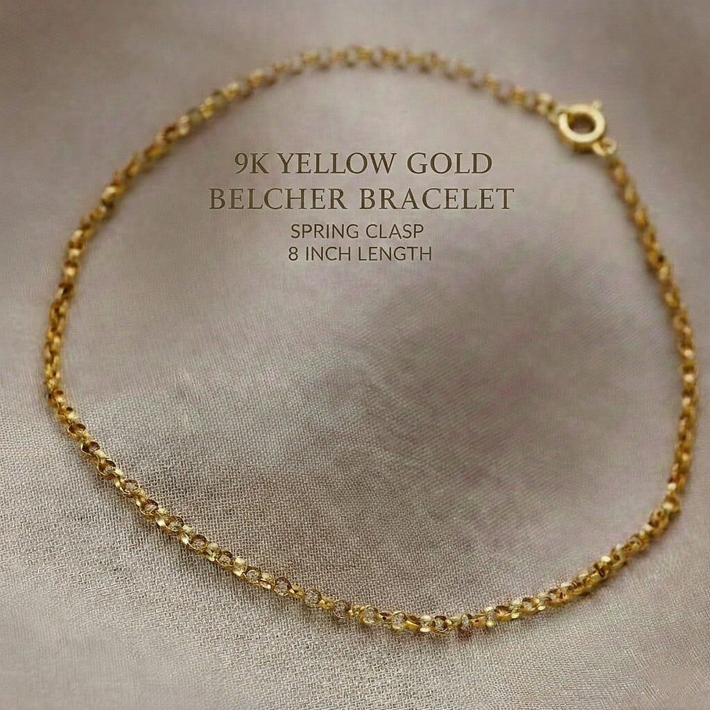 9K Yellow Gold Belcher Bracelet 8 Inch 7193394 8