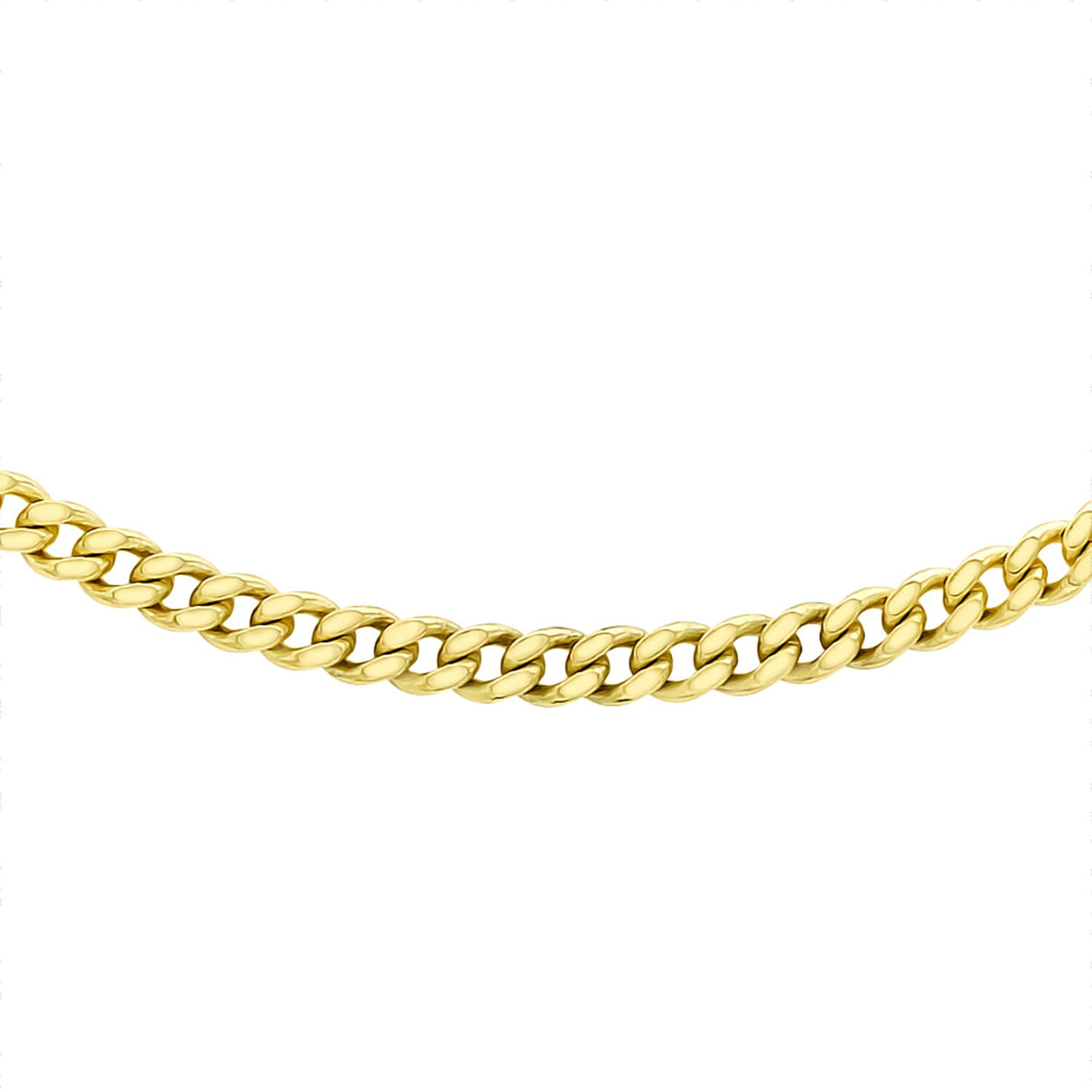 9K Yellow Gold 1.5MM Diamond Cut Curb Chain with Spring Clasp 18 Inch Diamond Cut 8133498 1