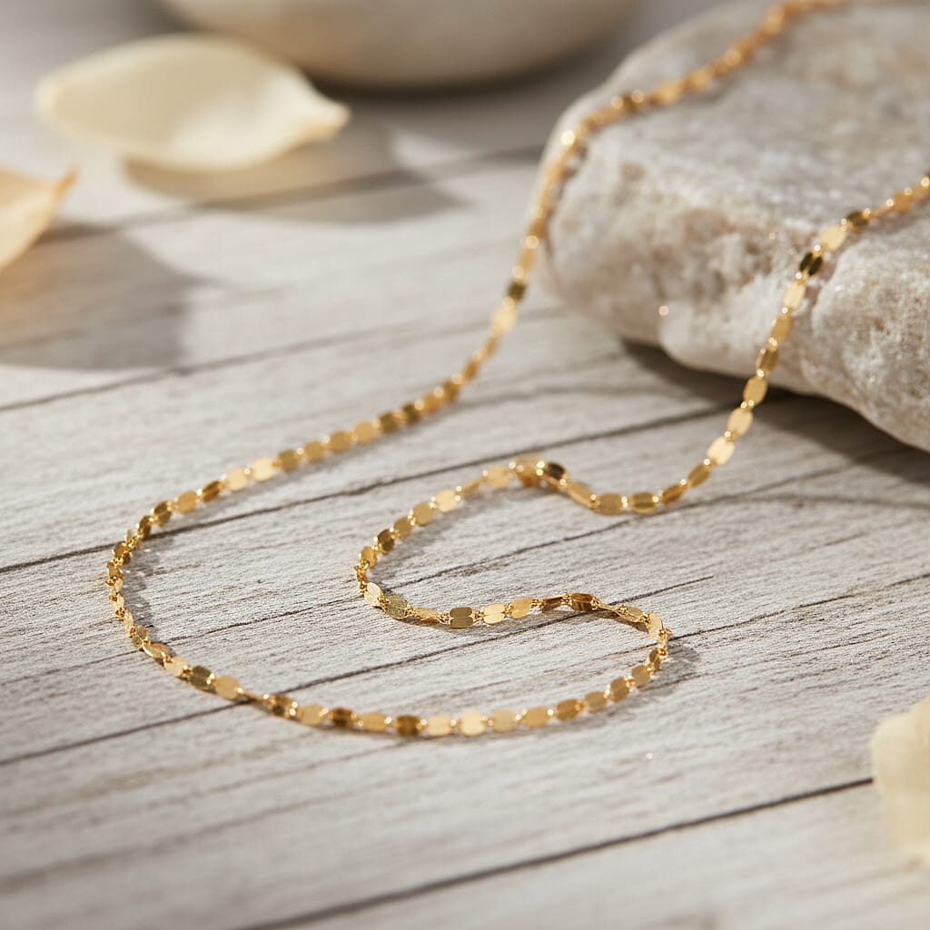 9K Yellow Gold 1.6MM Necklace with Spring Ring Clasp 24 Inch Adjustable 8416119 1
