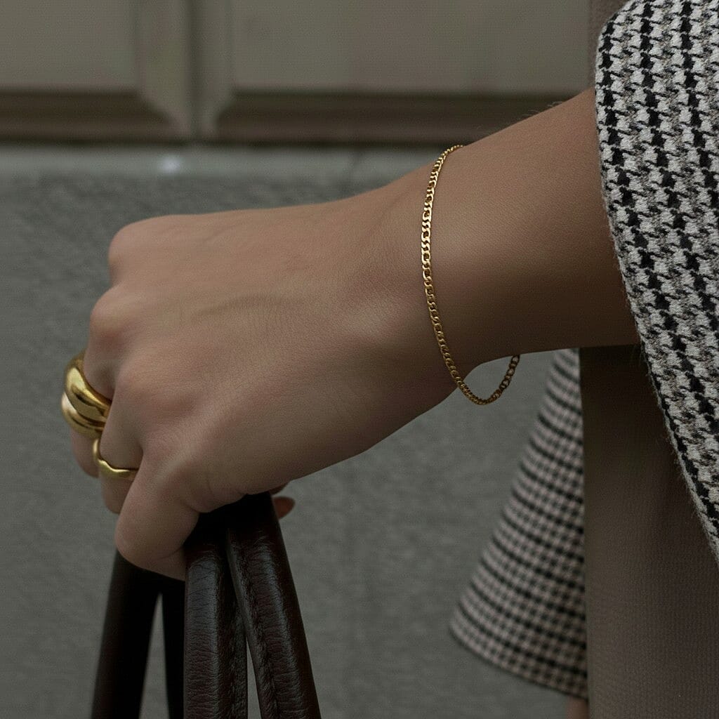 9K Yellow Gold 1.9MM Curb Bracelet with Spring Ring Clasp 7.5 Inch 8341498 2