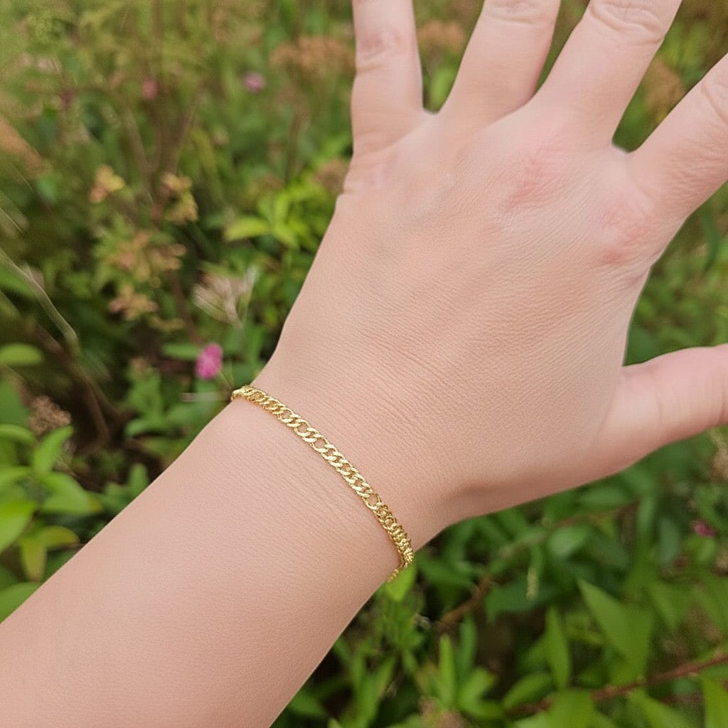 9K Yellow Gold 1.9MM Curb Bracelet with Spring Ring Clasp 7.5 Inch 8341498 3