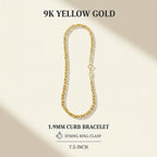 Italian Made- 9K Yellow Gold Bracelet (Size - 7.5)