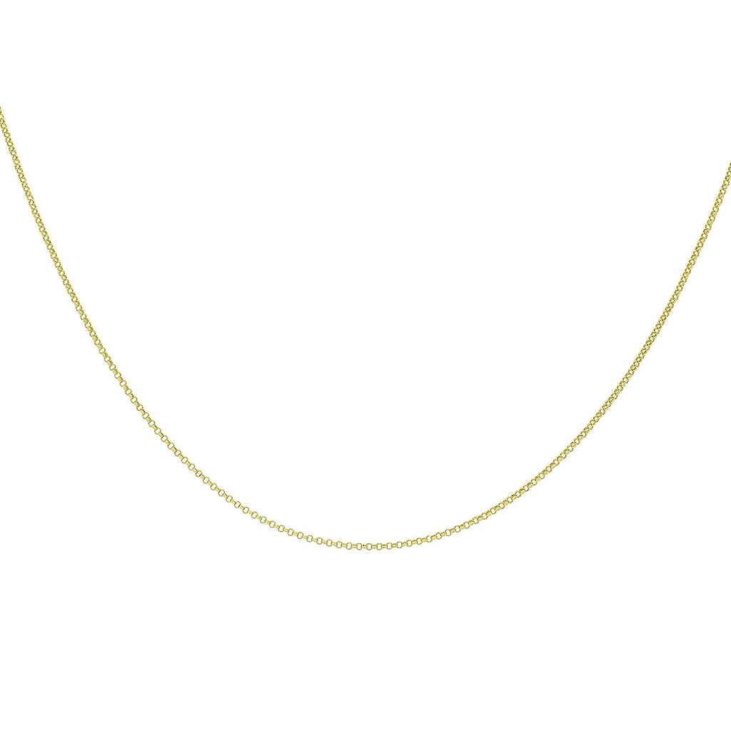 9K Yellow Gold 1.1mm Round Belcher Chain 24 Inch