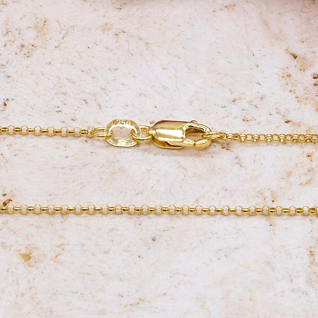 9K Yellow Gold 1.1mm Round Belcher Chain 24 Inch