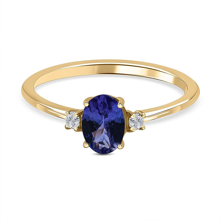 9K Yellow Gold 1.70 Ct AA Tanzanite and Diamond I3 GH Classic Solitaire Ring 8949016 1