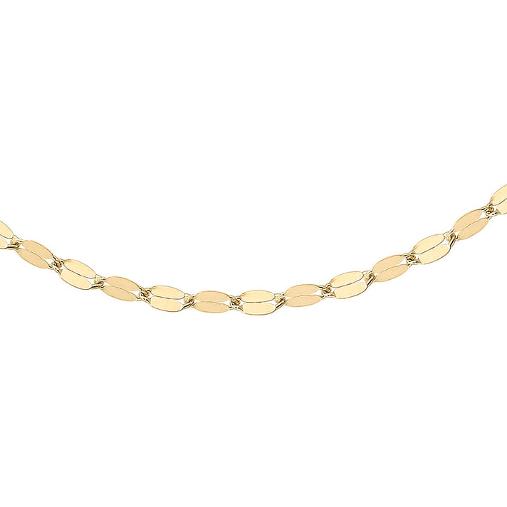 9K Yellow Gold 1.8MM Forzatina Chain 18 Inch 0.9 grams 6093076 1
