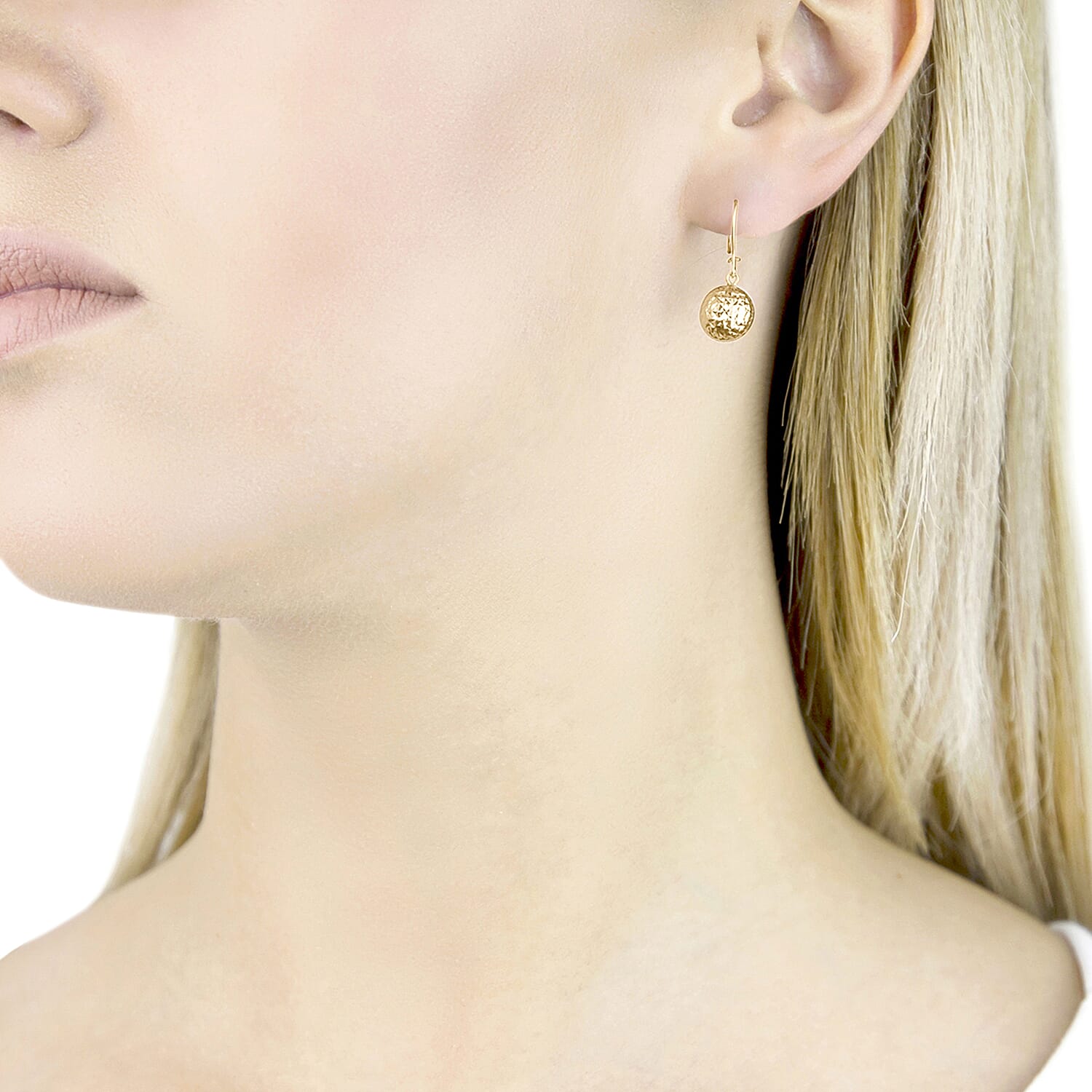 9K Yellow Gold 10MM Diamond Cut Ball 10MM X 24MM Drop Earrings 1.3 grams 6092967 1