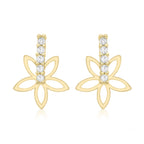 9K Yellow Gold 10mm x 14mm Flower Stud Earrings