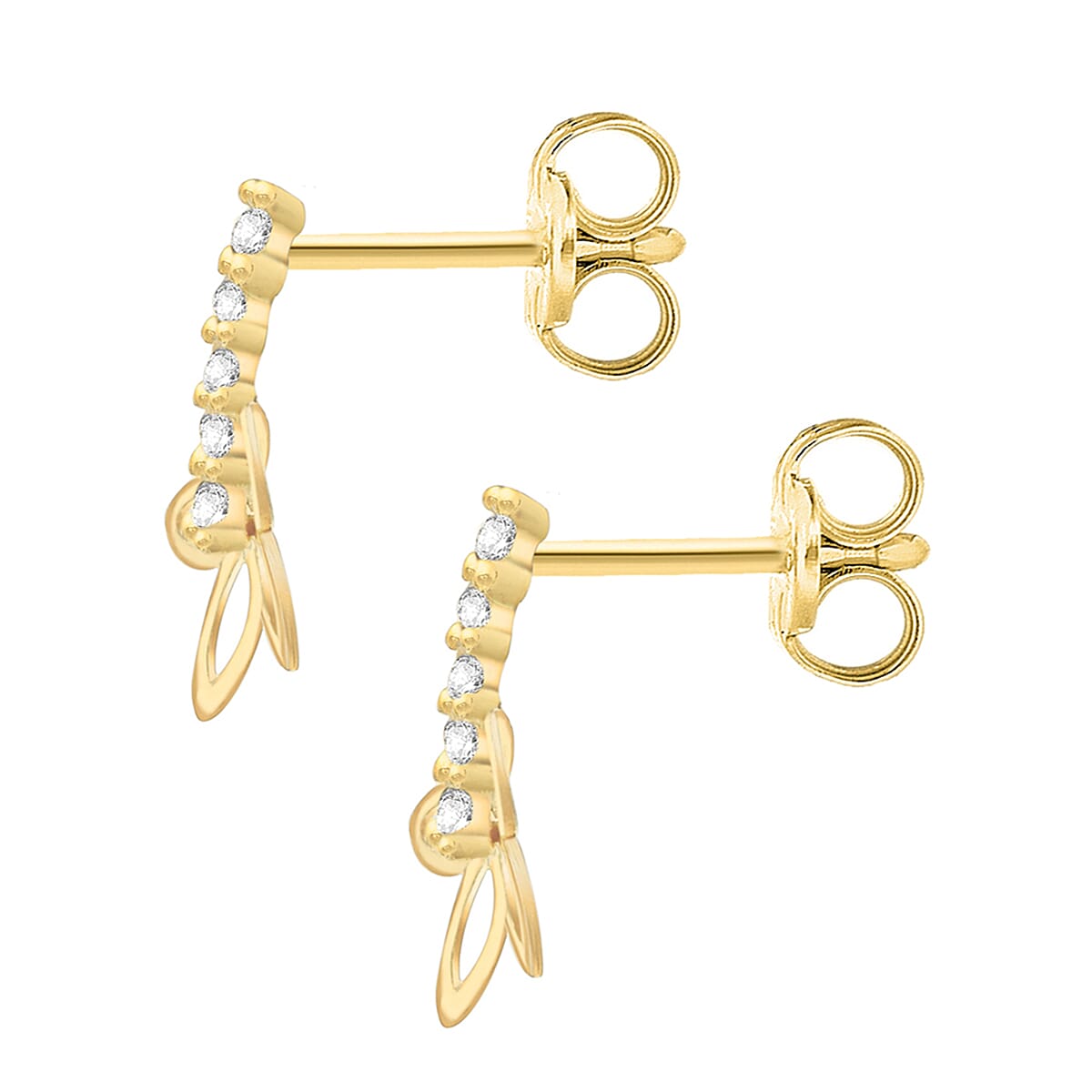 9K Yellow Gold 10mm x 14mm Flower Stud Earrings 7078157 2