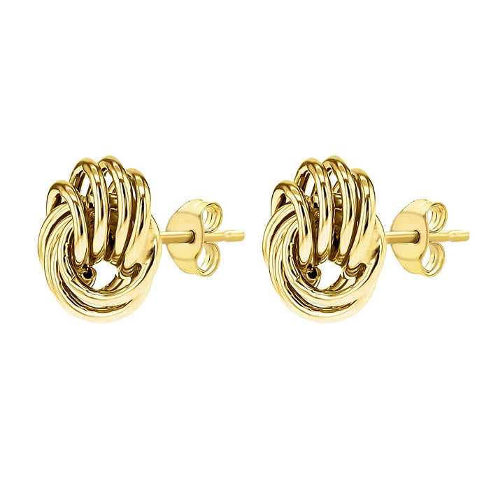 9K Yellow Gold 10mm Knot Stud Earrings 7190152 2