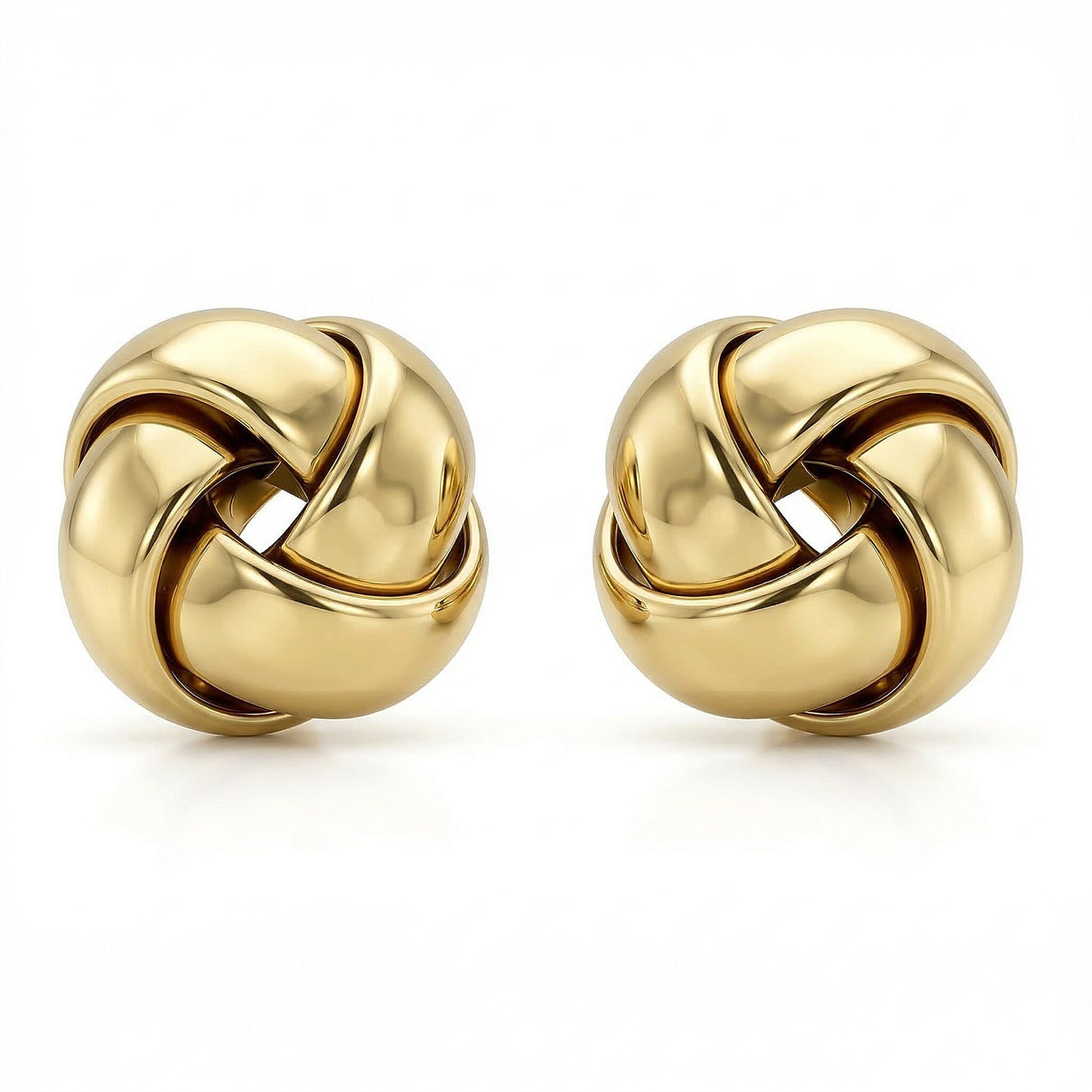 9K Yellow Gold 10mm Knot Stud Earrings 7338459 0