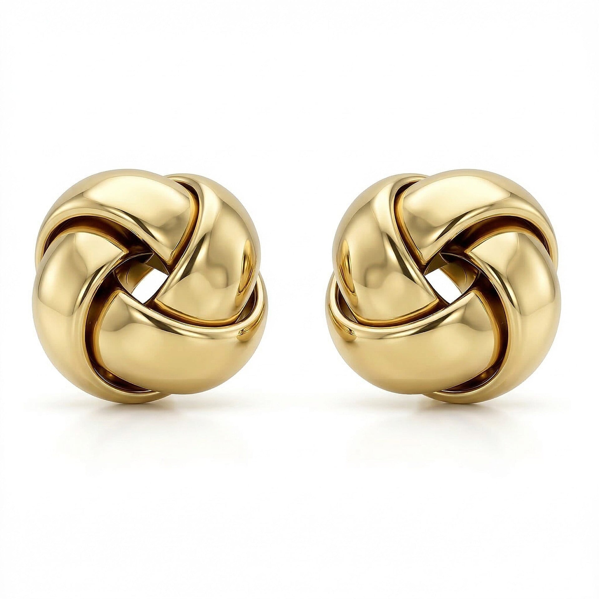 9K Yellow Gold 10mm Knot Stud Earrings 7338459 0