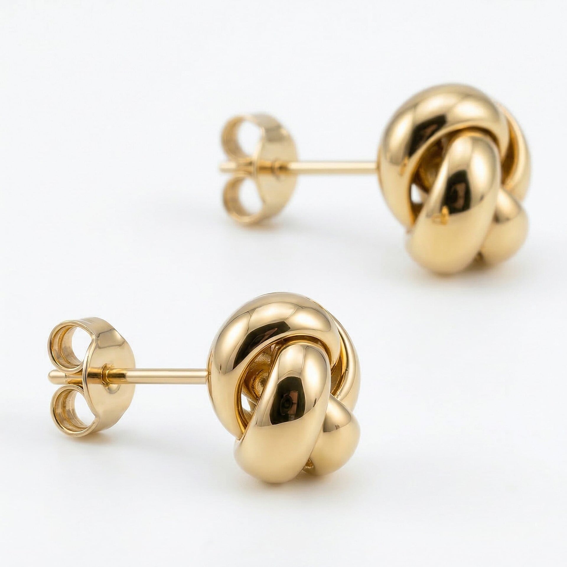 9K Yellow Gold 10mm Knot Stud Earrings 7338459 4