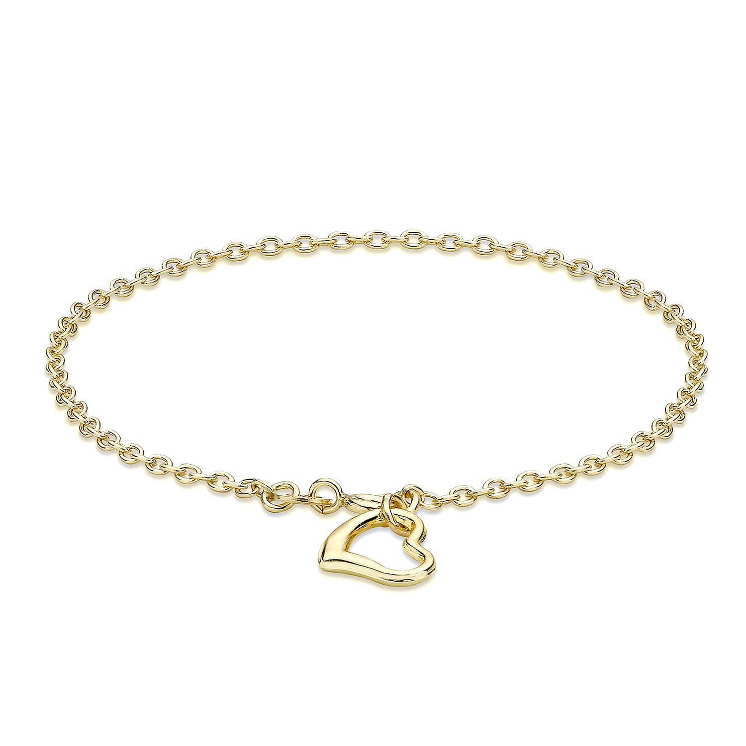 9K Yellow Gold 11.5mm X 10mm Heart Drop Bracelet 7 Inch 7078129 0