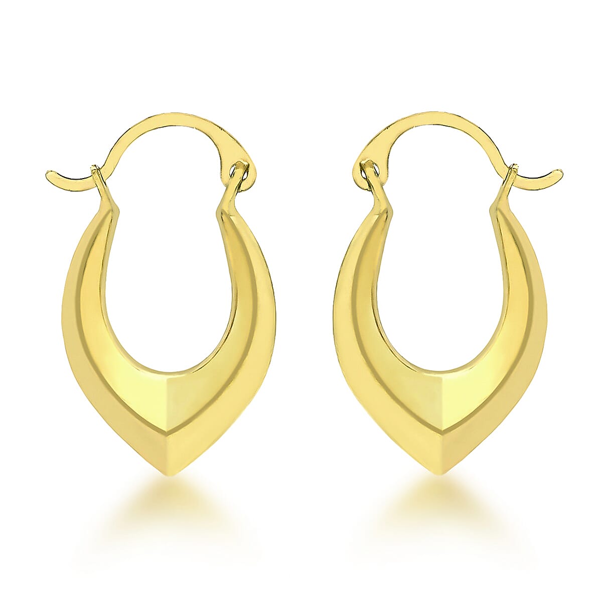 9K Yellow Gold 11mm X 19mm Creole Earrings 7190138 0